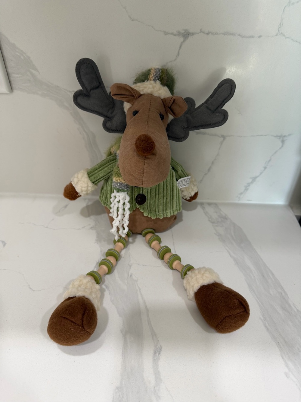 Kohl's Brown & Green Plush Moose Holiday Figurine